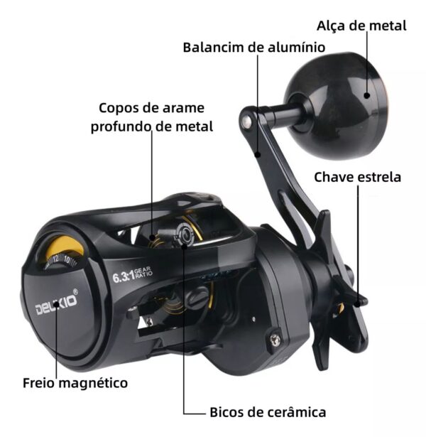 Carretilha De Pesca Joyfox 9+1 Rolamentos 6.3:1 18kg - Imagem 3