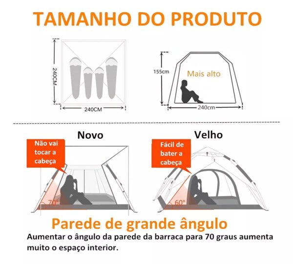Barraca De Camping 5/8 Pessoas Automática Azul - Imagem 2