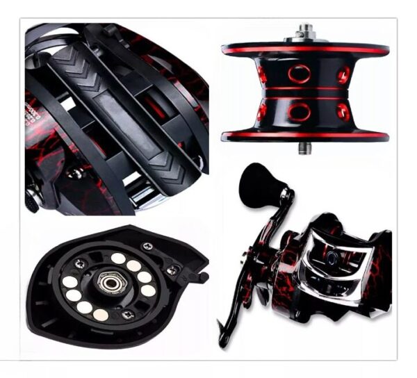 Carretilha De Pesca Vermelho 18 Rolamentos 7.1:1 8KG - Imagem 3