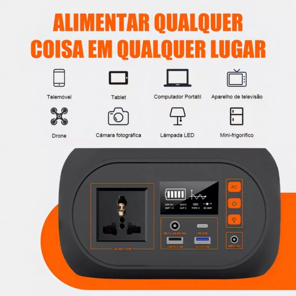 Bateria De Lítio Gerador Energia Camping Viagem 110v 100w 60hz 86.4wh - Imagem 4